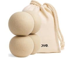 SnelShoppen - Natuurlijke Hennep Wasdroger Ballen, 4 Stuks, 35% Sneller, Hypoallergeen, Milieuvriendelijk, Stofconditioner, Snijdt Plooien en Statica