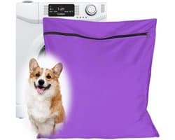 Waszak voor huisdieren - waszakje voor huisdieren - Grote waszakken voor huisdieren - voorkomt dat dierenhaar de wasmachine verstopt - voor honden, katten, paarden, konijnen - paars - 70*80 cm