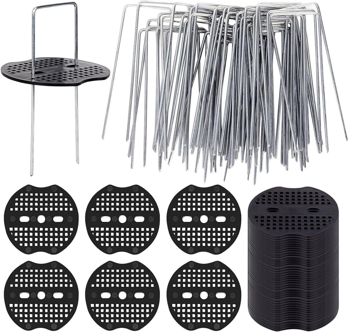 Solidchoice - Set van 50 Grondankers en Bufferschijven voor Tuinbevestiging — afbeelding 1