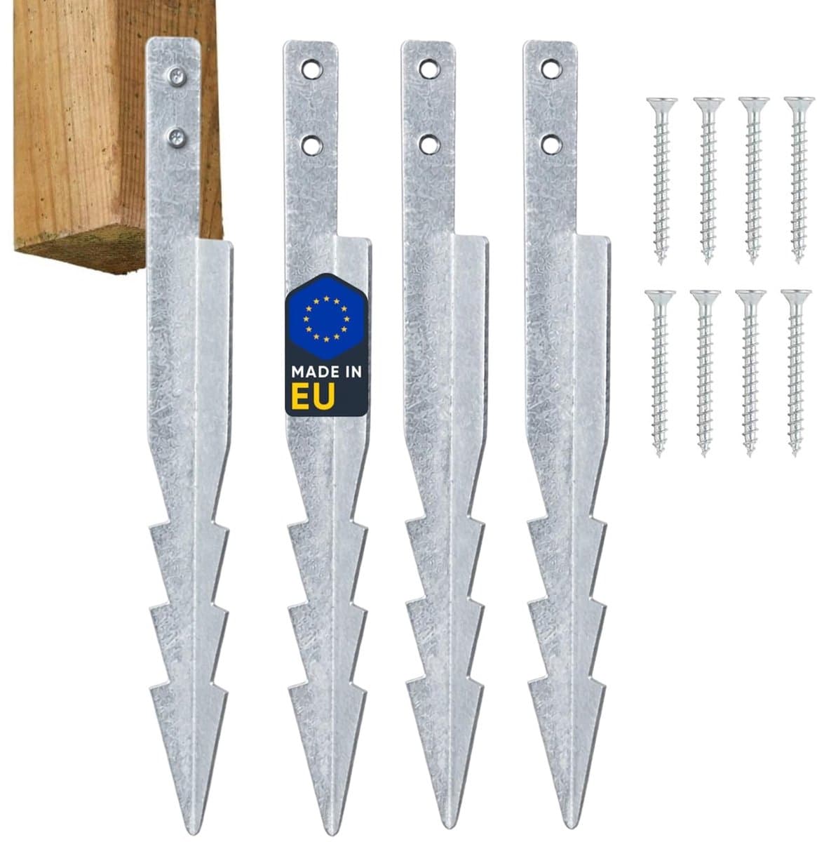SnelShoppen - Swingankers en Speeltuin Set – 4 Grondankers 44.5 cm Gegalvaniseerd Staal S355 met Schroeven – Bevestiging voor Schommel, Speeltoren, Ki — afbeelding 1