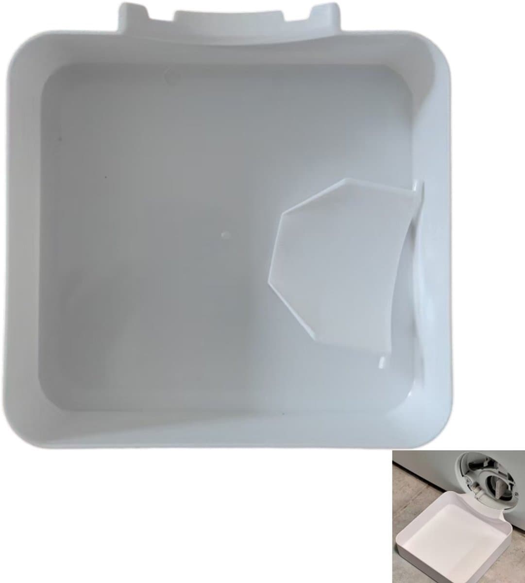 Lekbak Wasmachine - 2-Delige Set - Opvangbak - Universele Wasmachine Lekbak -Afvoerbak Voor Wasmachines - 17.8×17.8×5 Cm - Eenvoudig Te Installeren - Afvoer Van De Wasmachine - Afvoerbak - Geschikt Voor Appartementen, Garages En Huurwoningen - Wit — afbeelding 1