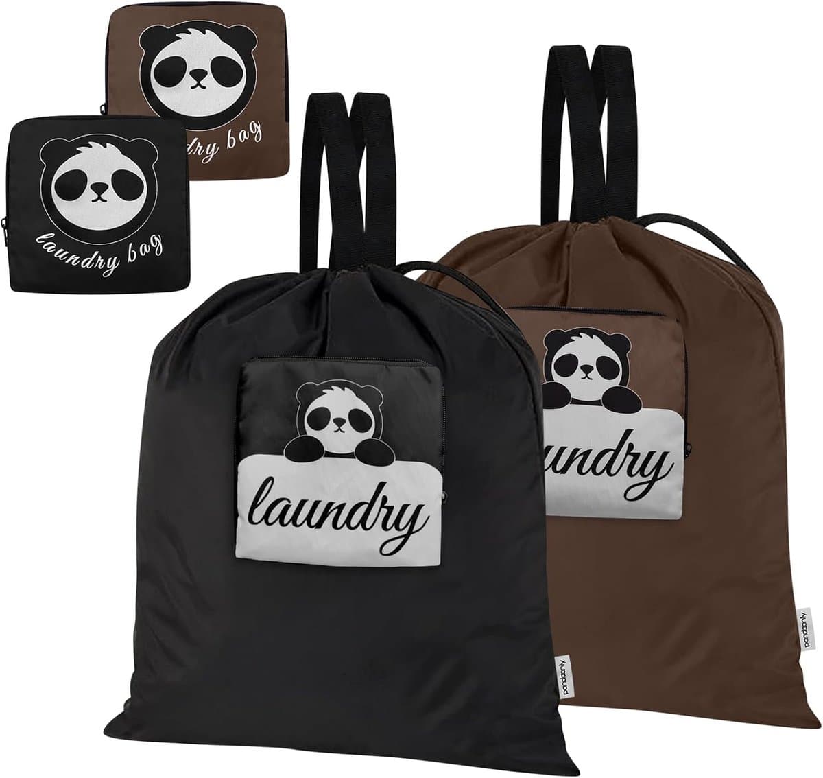 SnelShoppen - 2x Waszakken 53x54cm - Herbruikbare Waszak met 2 Compartimenten, Dikke Handvatten, Ideaal voor Vuile Kleding, Sport, Strand, Kamperen — afbeelding 1