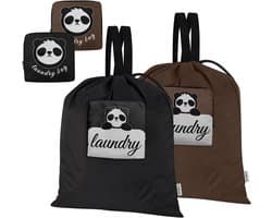 SnelShoppen - 2x Waszakken 53x54cm - Herbruikbare Waszak met 2 Compartimenten, Dikke Handvatten, Ideaal voor Vuile Kleding, Sport, Strand, Kamperen