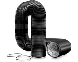 Afvoerslang Ventilatie - Flexibele Slang PVC - Lucht Afvoeren - Versterkt met Staaldraad - 150 mm x 3 m - Zwart