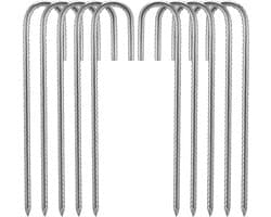 Heavy Duty Trampoline Tenten Anker Grond Pinnen - Gegalvaniseerd Staal Roestvrije J Haak Wapening Stakes - Trampolines Kamp Tuin Schuur Schuur Schommelingen - 12 inch Beitel Point End