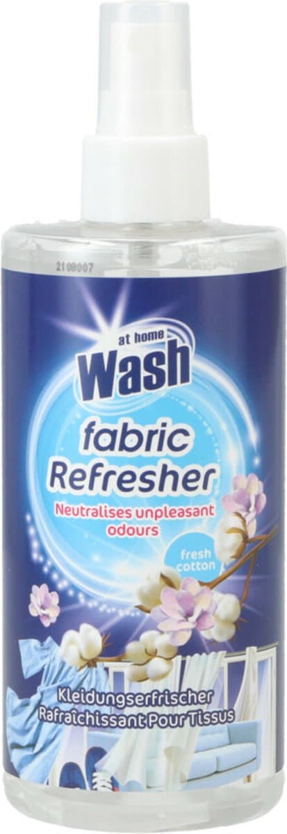 At Home - Wash - Textielverfrisser - Fresh Cotton - Neutraliseert Onaangename Geuren - 300 ml — afbeelding 1
