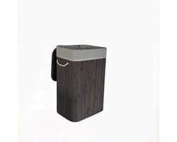 Hoppa! - Bamboe Wasmand - Opbergmand - 72L - Zwart