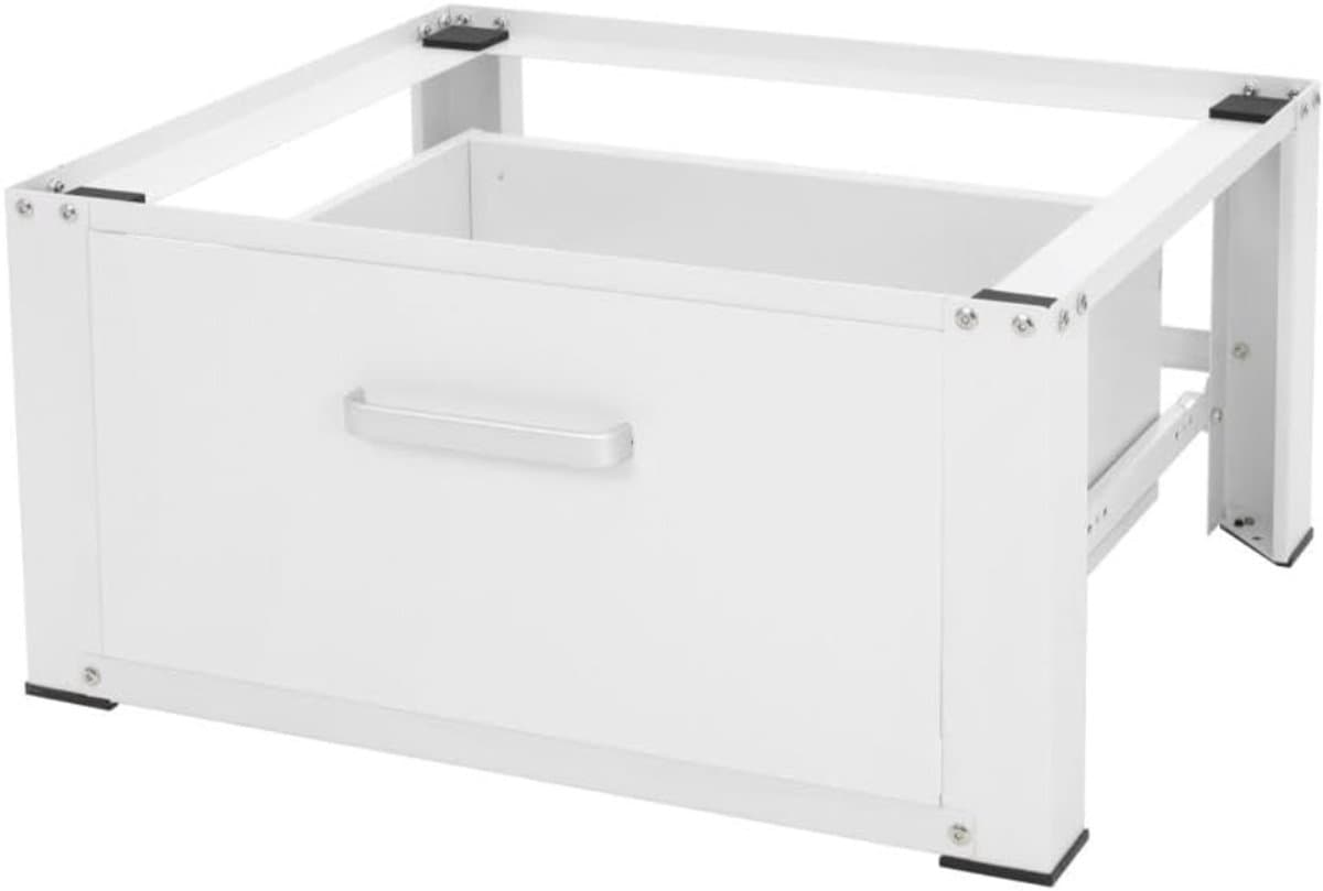 YOR® Wasmachine Verhoger - Wasmachine Verhoger met Lade - Wasmachine Sokkel Met Laadcapaciteit tot 150 KG - Wasmachine Kast - Wasmachine Ombouw – Wasmachineverhoger - Wit- 63cm x 54cm x 32 cm; 9 kg — afbeelding 1