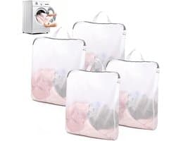 Set van 4 Waszakken met Handvatten 50x60cm - Ideaal voor Wasmachine, Ondergoed en Sokken, Mesh Design voor Bescherming en Organisatie