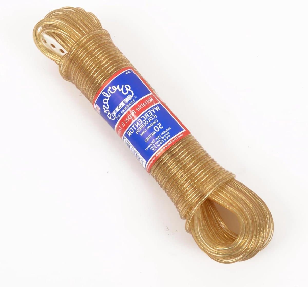 Gekleurde Kledinglijnen - Waslijnen - Kleding Drogen - Stalen Kern - 3.5 mm - Goud — afbeelding 1