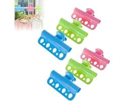 Wasknijpers - 6 Stuks - Wasrek - Knijpers - Wasgoedknijpers - Stevig - Anti Windknijpers - Handdoek Clips - Was Ophangen/Uithangen Knijpers - Multifunctionele - Poreuze - Outdoor En Vakantie Zomerartikelen - Blauw/Roze/Groen