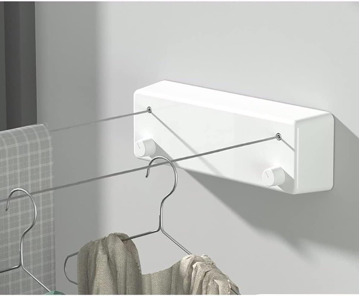 Intrekbare Waslijn - Drooglijn Muur - Kleding Drogen - Roestvrij Staal - 42 Meter - Zilver — afbeelding 1