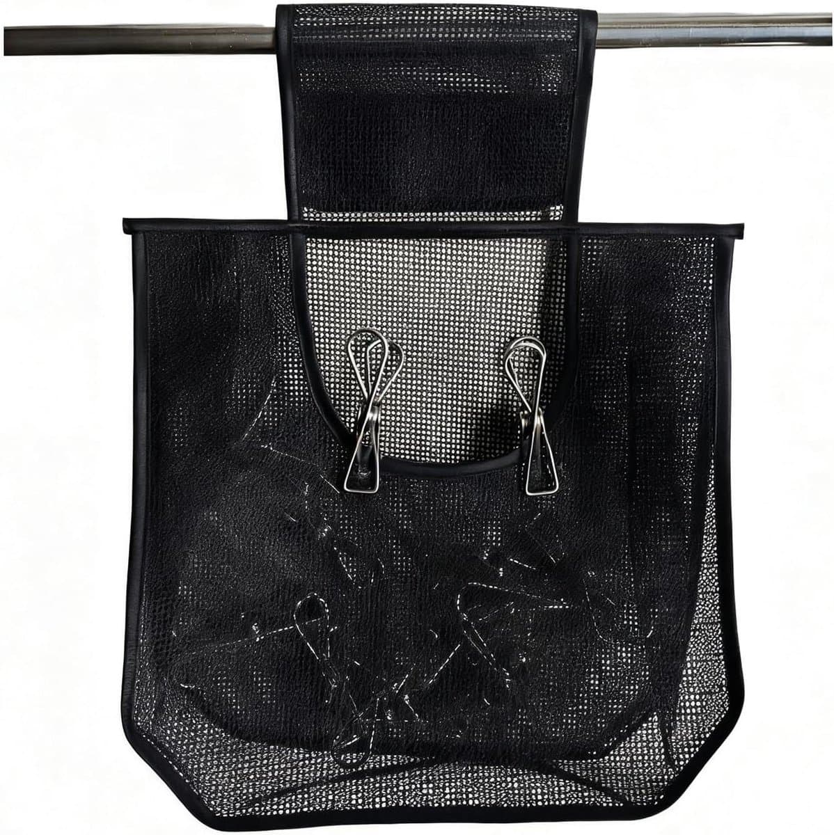 Wasknijperzak - Opbergmand - Wassen Organiseren - Met Hanger - 30 x 30 x 10 cm - Zwart — afbeelding 1