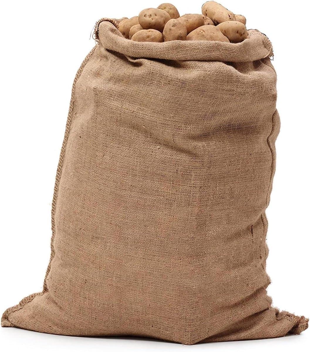 Jute Zakken - Opslag Zakken - Buitenspellen - Sterke Constructie - 60x100 CM - Natuurlijk — afbeelding 1
