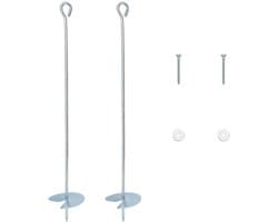 vidaXL - Aardanker - 2 - st - Ø10 - x - 60 - cm - Gegalvaniseerd - Metaal - zilver