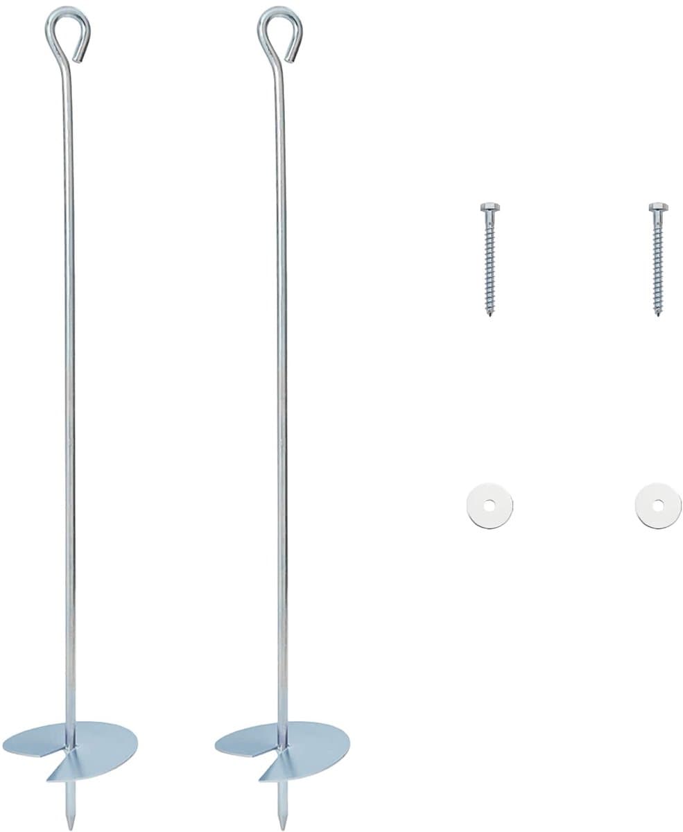 vidaXL - Aardanker - 2 - pcs - Zilverkleurig - Ø10 - x - 60 - cm - Gegalvaniseerd - Metaal — afbeelding 1