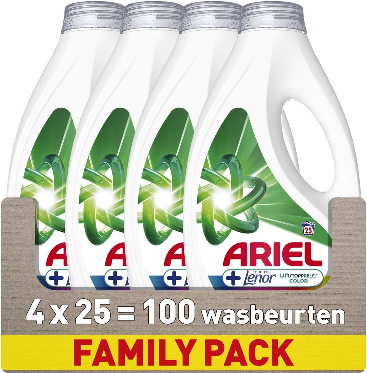 Ariel Wasmiddel +Touch of Lenor Unstoppables Kleur - 4 x 25 Wasbeurten — afbeelding 1