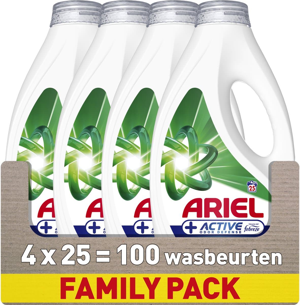 Ariel Wasmiddel Vloeibaar +Actieve Geurbescherming - 4 x 25 Wasbeurten — afbeelding 1