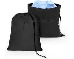 2 Pack Reiswaszakken voor Vuile Kleding 40x50CM - Grote Trekkoordzakken voor Kamperen, Thuis en Studentenhuis