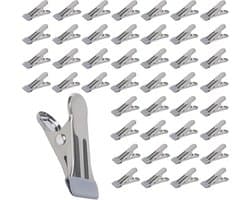 100 RVS Wasknijpers met Plastic Coating, Duurzaam en Roestvrij, Ideaal voor Was en Huishoudelijk Gebruik