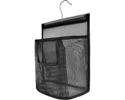 Hanging Bag voor Kledingknijpers, Opbergzak voor Squeegee en Doucheaccessoires, Ideaal voor Wasruimte en Balkon, Zwart