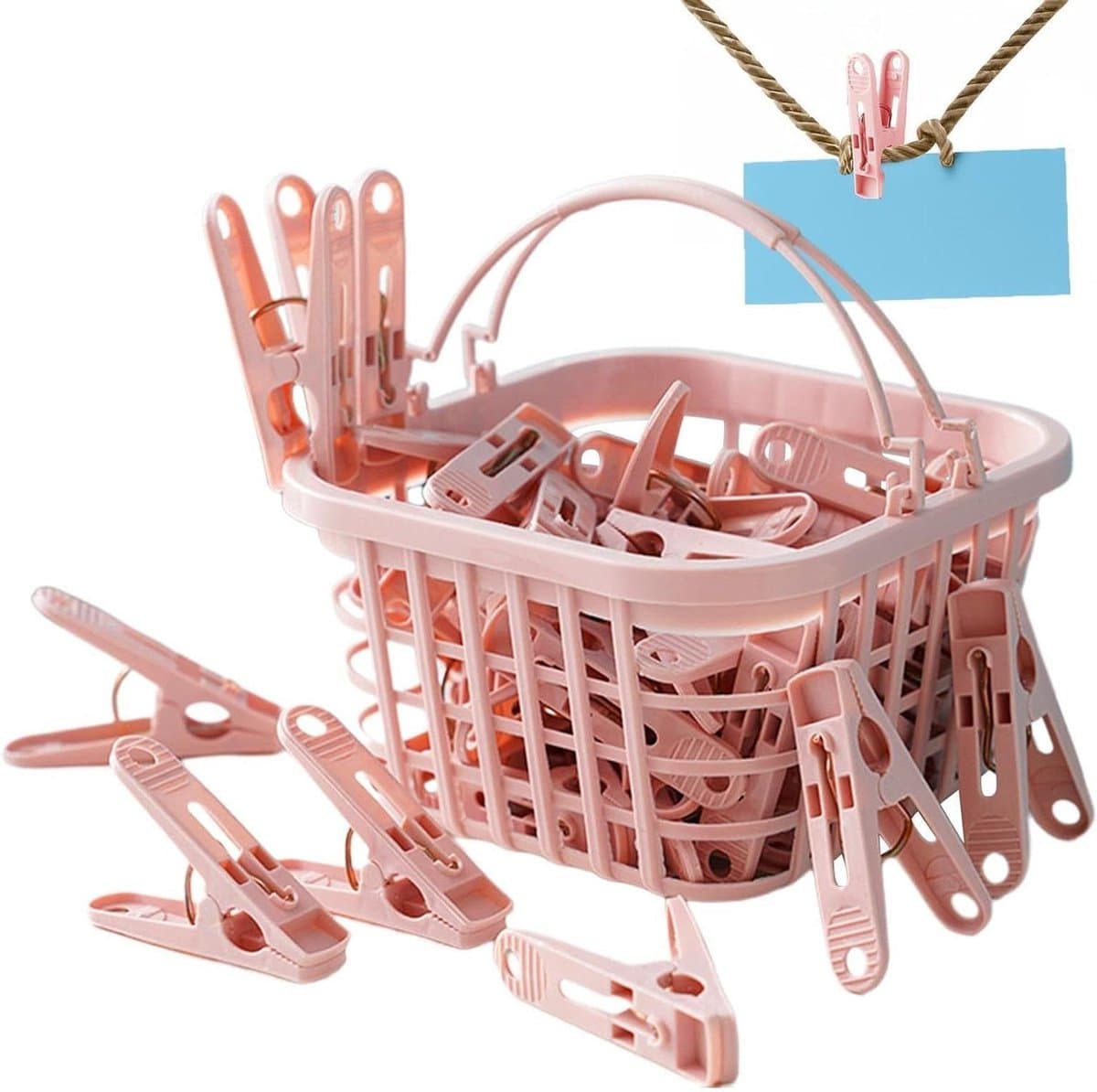 Wasknijpers - Kledingklemmen - Kleding Drogen - Winddicht Ontwerp - 30 Stuks - Roze — afbeelding 1