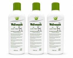 Wollsan - Wol fijnwasmiddel - 3 x 1000ML - met Aloë Vera - Bevat Lanoline - voor Wol - 100% veilig wolwasmiddel