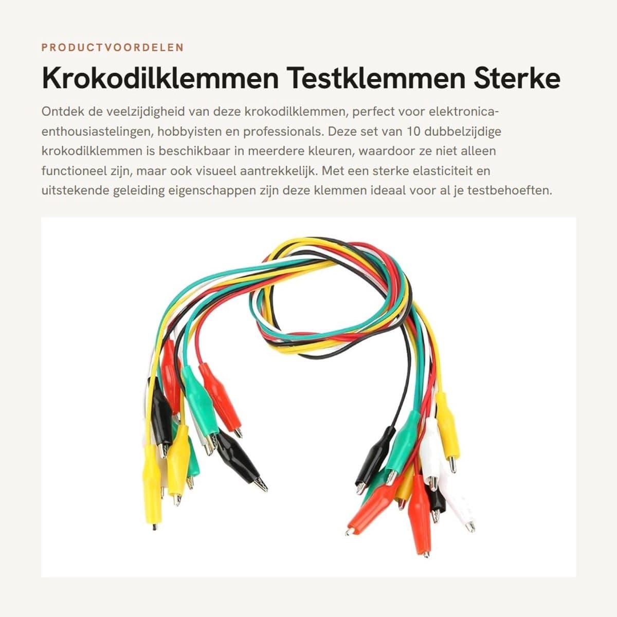 Dailygoods - Krokodilklemmen - Testklemmen - Sterke elasticiteit - Rood Zwart Wit Geel Groen - Dubbelzijdige klemmen - Geschikt voor testen - Klemmen... — afbeelding 1
