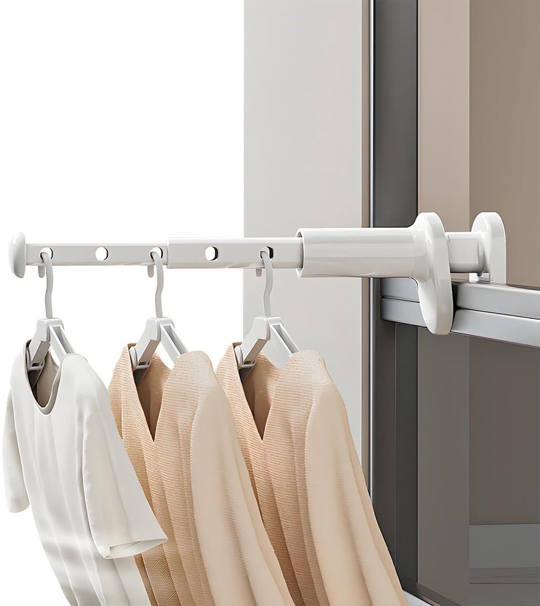 Dailygoods- Reis-droogrek Draagbaar - Inklapbaar - Verstelbaar - Geschikt voor 7 Kledingstukken - Zonder Boren - Eenvoudige Installatie - Kledingrek — afbeelding 1