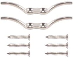Ophanghaak - 2-pack - Robuust - Verzinkt - Touwbevestiging - Romeinse jaloeziekoord - Waslijn - Geschikt voor Buiten - Zilver.