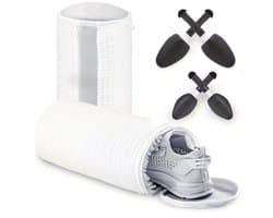 2 stuks Waszak Schoenen - Schoenenwaszak - 360° Uitgebreide Reiniging - Wasnet Voor Schoenen - met 2 Paar Schoenspanners - Schoenwaszak voor Sport, Witte Schoenen