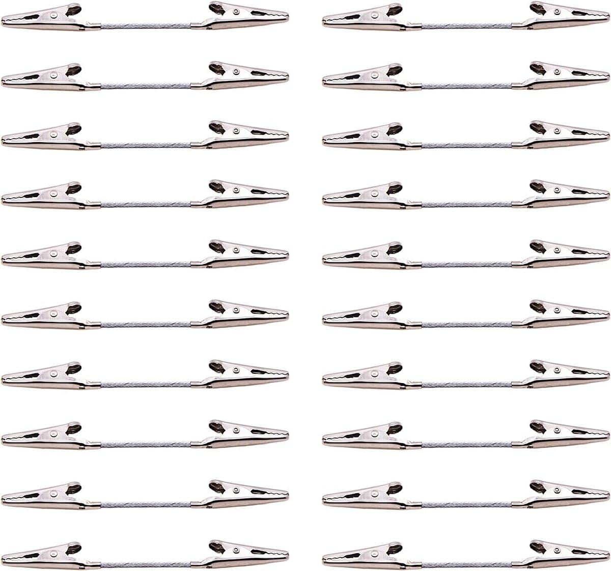 20 Stuks Dubbelzijdige Alligator Clips voor Foto's en Memo's - Zilvere Draad Klemmen — afbeelding 1