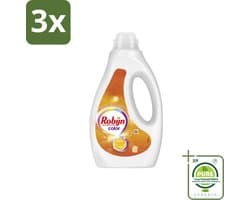 3 x Robijn Vloeibaar Wasmiddel Color 20 Wasbeurten 1 liter - Grootverpakking - Kleurbehoud - Wasmiddel - Wasmiddel Voor Gekleurde Was - Frisse Geur - Wasmiddel Met Color Serum