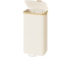 SONGMICS - Wasmand - Wasmand met Deksel - Uitneembare Zak - Bamboe Frame - Voor Wasruimte Slaapkamer