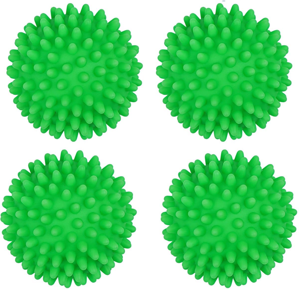 4-stuks Droogballen - Wasdroogballen - Alternatief voor wasverzachter - Wasreinigingsballen - Voorkomt klitten - Verzacht en maakt kleding luchtig - Geschikt voor wasmachines en drogers thuis, op de campus, enz. - Groen — afbeelding 1