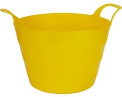 Excellent Houseware Flexibele wasmand - geel - 30 liter - kunststof - 54 x 37 cm - met handvatten — afbeelding 1