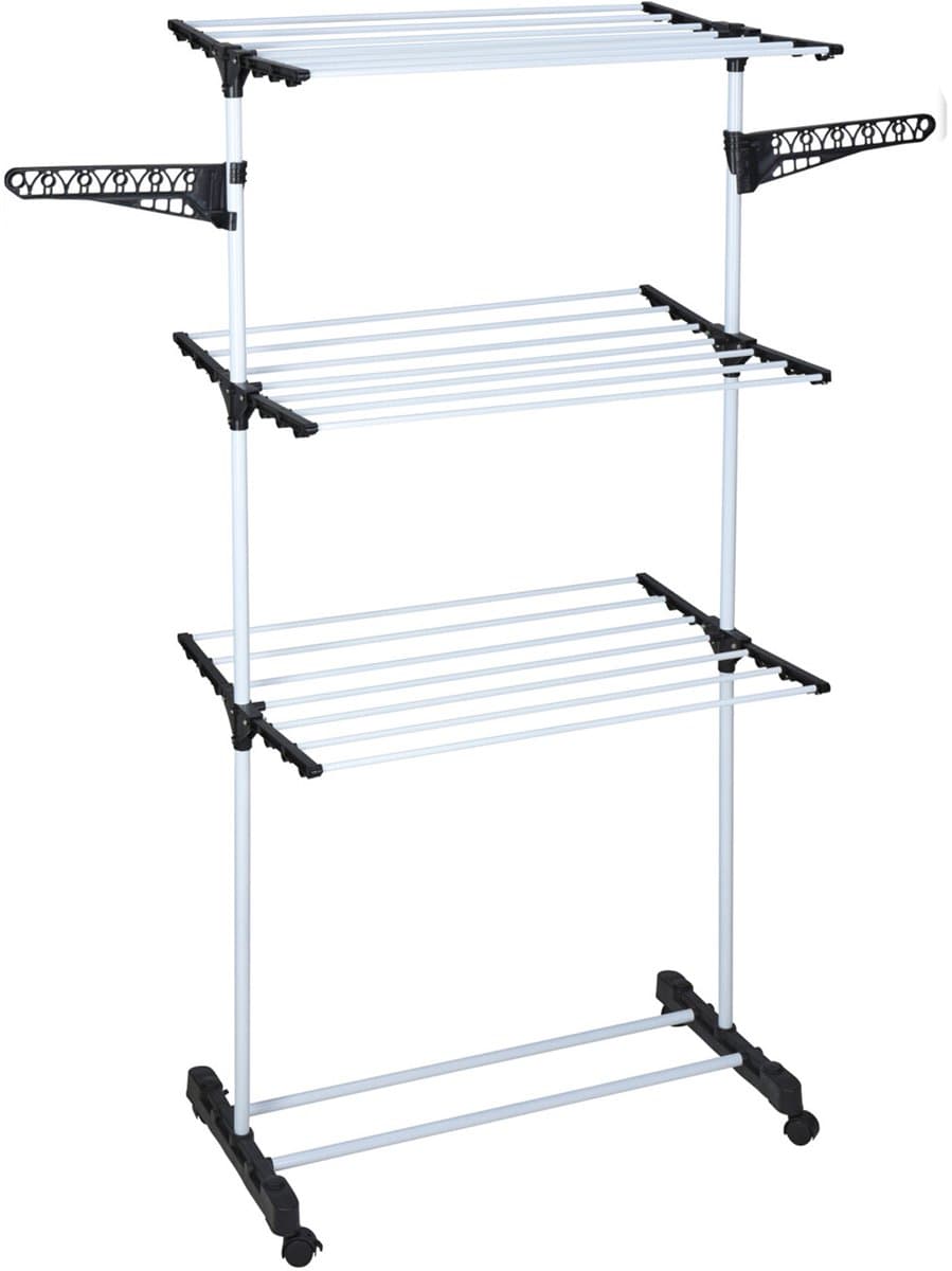 Droogtoren 6 rekken 80x57x165 cm - 17 meter droogruimte - Zilver — afbeelding 1