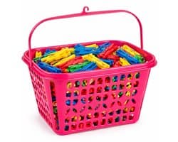 Plasticforte Knijpermandje - fel roze - 20 x 25 cm - kunststof - wasknijpertasje/knijperzak — afbeelding 1