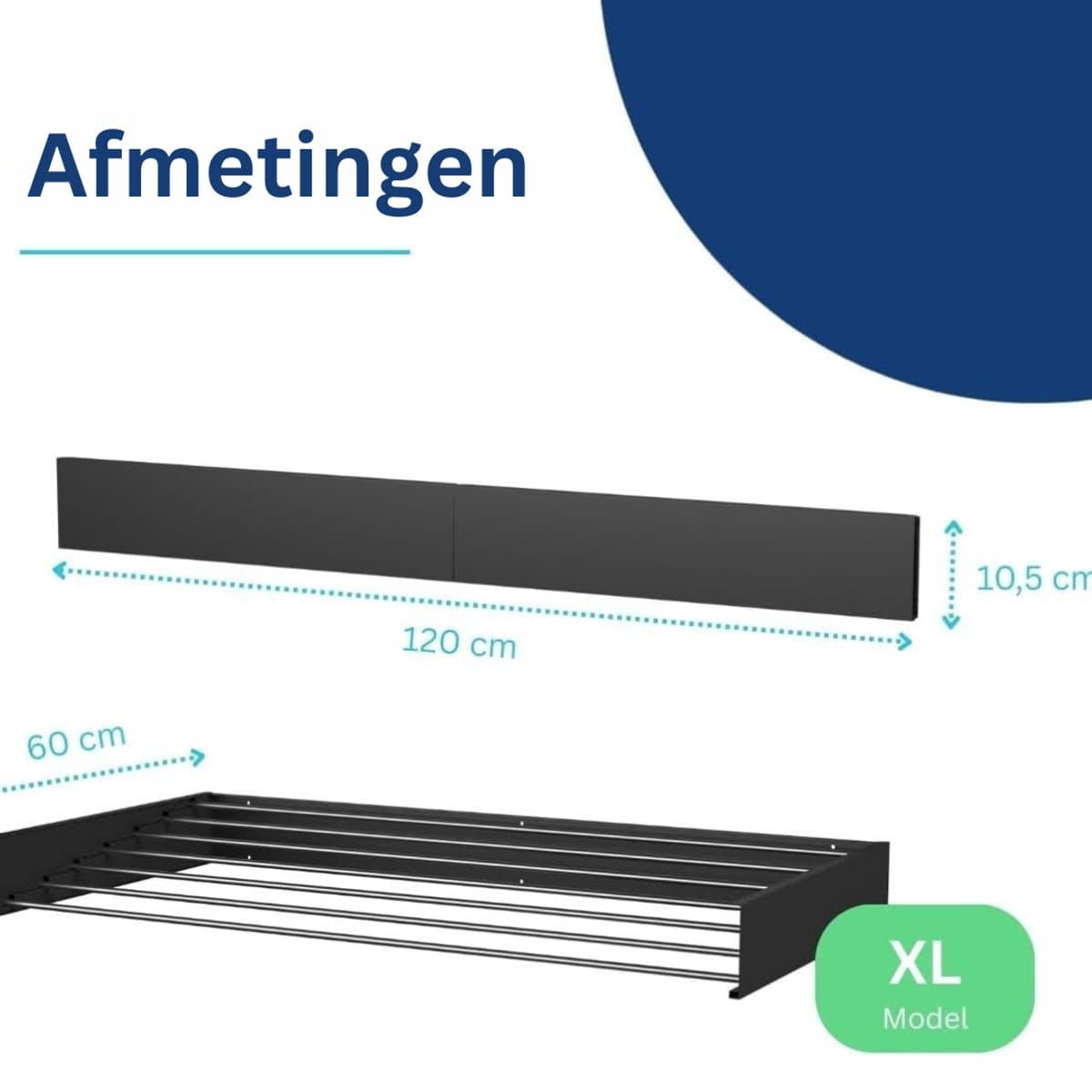 CLVP® Wanddroogrek - Droogrek Inklapbaar - Wasrek - Droogtoren - Droogrekken -Zwart — afbeelding 1