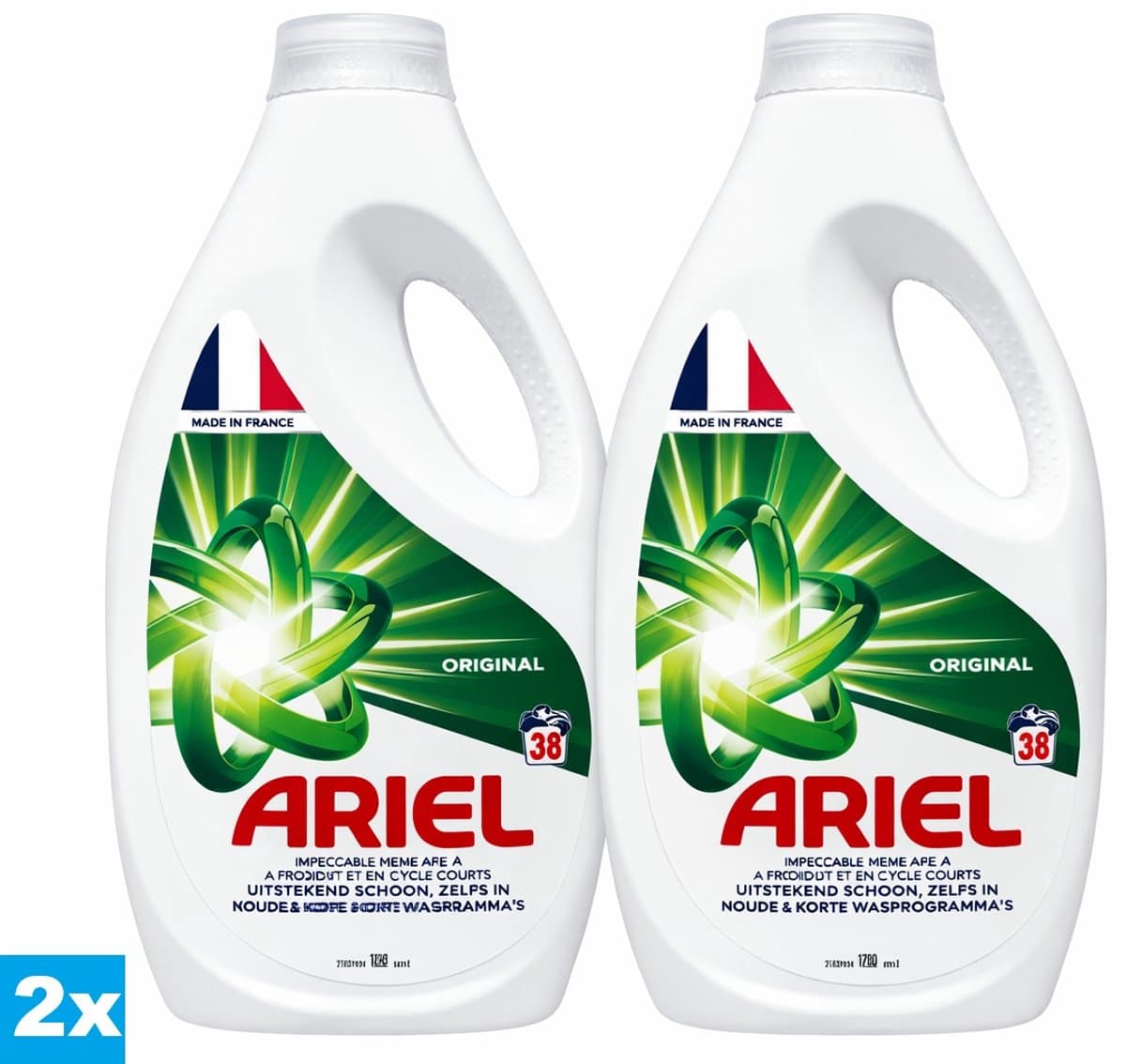 Ariel Original Vloeibaar Wasmiddel 2 x 1710 ml – 2 Stuks – 76 Wasbeurten – Voor Witte & Gekleurde Was — afbeelding 1
