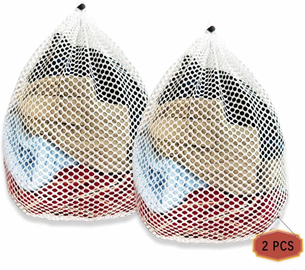 Waszak - 2 stuks - L - 50*60CM - met touwstop - prachtige waszak - voorkomt vervorming van kleding - machinewasbare trui-netzak - ondergoedwaszak - speciale anti-vervormingsnetzak voor wasmachine - waszak voor thuis — afbeelding 1