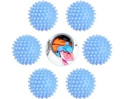 Washing Machine Dryer Ball - 6 Pack Reusable Laundry Balls - Tumble Dryer Clean Soften Clothes - Time Saving Cleaning Accessories - Blue