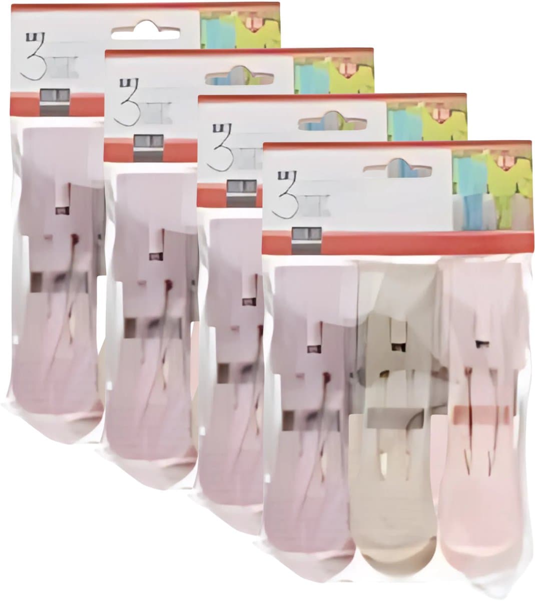 Gerimport handdoek knijpers - set 12 stuks - pastel tinten - 8 x 12 x 12 cm - kunststof — afbeelding 1