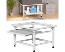 Wasmachine opbouwmeubel Wit 150 kg belastbaar - 63x54x42cm - Wasmachine Verhoger Met uittrekbaar rek