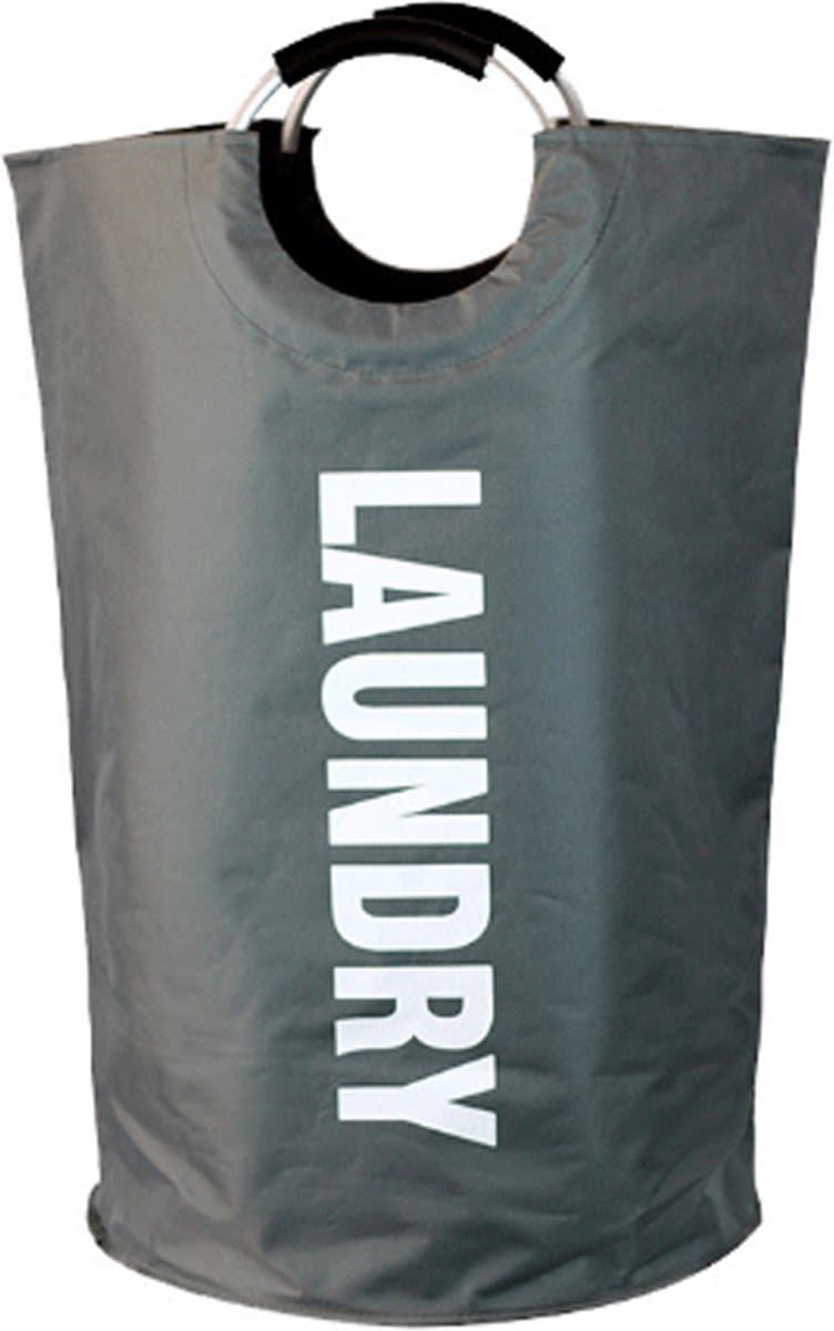 Wasmand - Waszak - Laundry basket - Opvouwbaar - 81L - Grijs — afbeelding 1