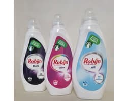 Robijn Vloeibaar Wasmiddel - Black - Color - Wit - 3 x 14 wasbeurten - 3 x 700ml