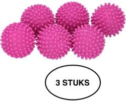 Wasbal – Wasballen – Drogerballen – Wasdroger ballen – Wasbol – Roze rood – 3 stuks — afbeelding 1