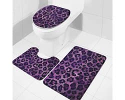 3-delig, antislip, 3 stuks, badmatten, absorberende tapijten, set en U-vormige wc-mat voor badkamer