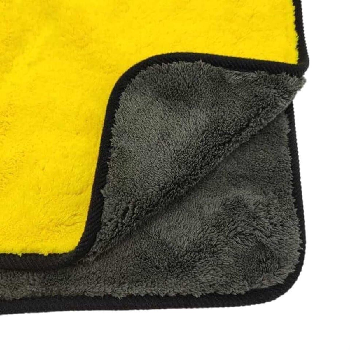 Doek - Microvezel Autodoek - Autopoetsdoek - Schoonmaakdoek voor Auto - Microvezel doek - Droogdoek - 40/40 cm - Grijs/Geel — afbeelding 1