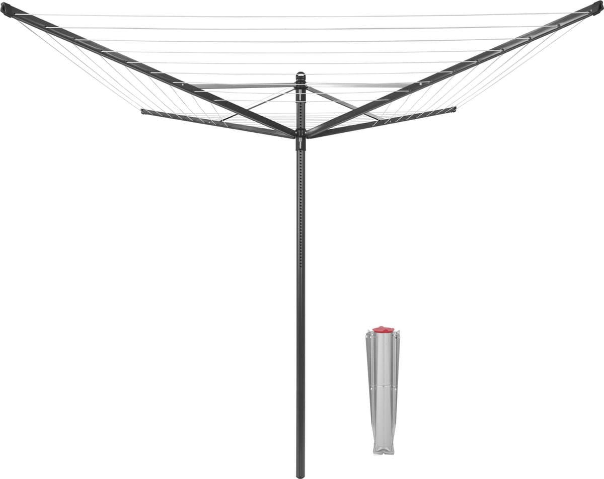 Brabantia Lift-O-Matic Droogmolen - met Metalen Grondanker - 50 m - Anthracite — afbeelding 1